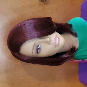 Burgundy Side-Part Bob Wig